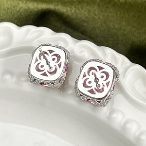 Dainty Jewelry Eco-friendly Copper 10*12mm Red Zircon Big Bold <b>Earrings</b> Colorful for Women Fashion Statement Daily Wear - Product Image 6