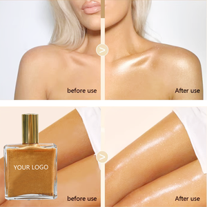 Huile scintillante pour le corps, bio, longue durée, luxueuse, hydratante, avec paillettes bronzées, personnalisable MLM - Product Image 3