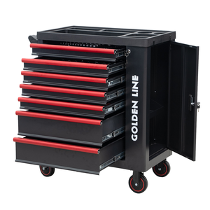 Armoire à outils en fer avec roues, peinture poudrée, personnalisable OEM, pour garage, atelier, réparation automobile, garantie 3 ans, serrure à clé, charge maximale 300 kg - Product Image 1