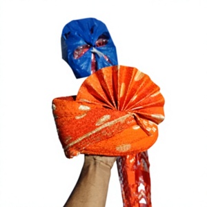 Turban Barati Safa Orange Or, Coiffe Indienne Traditionnelle Pré-nouée pour Invité de Mariage, Style Royal, Vente en Gros - Product Image 2