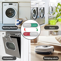 Iqiyue Aimant en acrylique pour lave-vaisselle, avec indicateur coulissant Propre/Sale, pour l'organisation de la cuisine et la gestion du désordre
