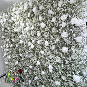 SPR เพื่อนเจ้าสาวช่อดอกไม้ผ้าไหมประดิษฐ์ดอกไม้ผนังฉากหลังงานแต่งงานตกแต่งเด็กลมหายใจดอกกุหลาบดอกโบตั๋นไฮเดรนเยียดอกไม้ผนัง - Product Image 5