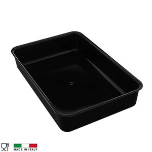 Vassoio Rettangolare per Banco da Macellaio 44x29 Cm Nero Formato A5 con Bordo Arrotondato Altezza 8,5 Cm Vassoio Portaoggetti - Product Image 3