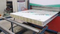Panel Sandwich Dinding Partisi Logam Magnesium Oksida Rock Wool Tahan Lama Anti-Korosi Isolasi Termal Tahan Api Tahan Air