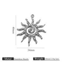 Dije de Sol de Acero Inoxidable, Dijes de Sol Creativos para la Fabricación de Joyería DIY