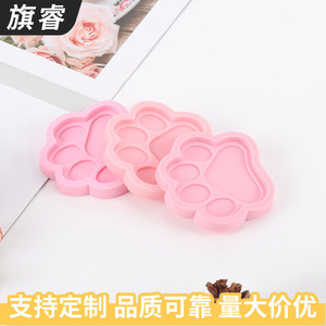Cute Cartoon Silicone Cat Paw Baking Mold Pink Oven Safe For Fondant Chocolate Cookie Ice Cube DIY Cake Mold - Product Image 3