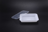 Boîte carrée jetable en plastique PP noir avec couvercles, offrant une protection sûre et une protection de l'environnement, pratique