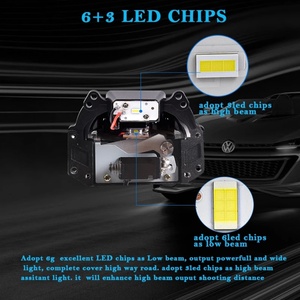 Sanvi New 55W 6000K Bi LED Projector Lens Headlight Dual LED Projector Lens Headlight Matrix Aftermarket Car Auto Headlights - Product Image 2