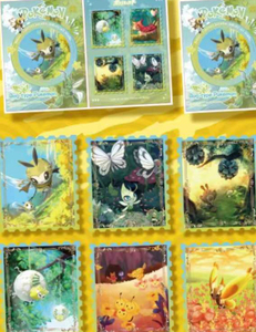 Qiuqiuka Pokemoned Stamps Vol.2 Cartes de Collection de Jeu Anime <span class=keywords><strong>Pokémon</strong></span> avec Énergie de Dresseur et Cartes Scintillantes, Cadeaux pour Enfants - Product Image 4