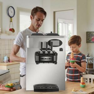 Máquina comercial de helados suaves con 2 + 1 sabores 2200W compresor doble para agua de leche nuevos componentes de engranajes usados - Product Image 4