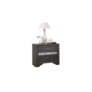 Matrix Nightstand Gray 2 <b>Drawer</b> <b>Storage</b> Unit Bedroom Furniture - Product Image 3