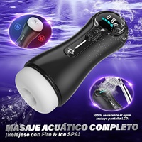 Masturbador Masculino Automático con 9 Modos de Vibración y Succión, Bomba para Pene, Juguetes para Adultos con Pantalla LED, Manos Libres con Textura 3D