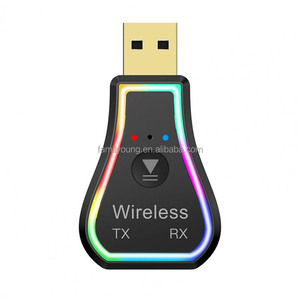 Adaptateur émetteur-récepteur <span class=keywords><strong>audio</strong></span> Bluetooth M11 3,5 mm AUX USB, lumière d'ambiance <span class=keywords><strong>sans</strong></span> <span class=keywords><strong>fil</strong></span>, mains libres <span class=keywords><strong>pour</strong></span> voiture, maison, télévision, <span class=keywords><strong>casque</strong></span> - Product Image 1
