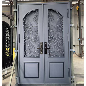 <span class=keywords><strong>Puerta</strong></span> <span class=keywords><strong>de</strong></span> Entrada Funcional, Exquisitamente Forjada y con Tallado Artístico, que Combina Protección Antirrobo con Decoración Estética - Product Image 6