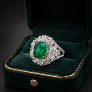 Anello dal Design Vintage Verde Smeraldo, Stile Classico per Donne - Product Image 6