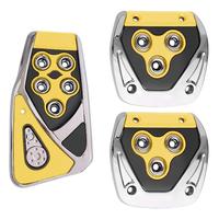 Kit de 3 pièces de couvre-pédales universels de style course pour voiture, antidérapants, en alliage d'aluminium, pour frein, embrayage et pédale d'accélérateur