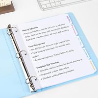 Séparateurs de classeur en papier manila écologique et durable, format Lettre, à languettes découpées 1/8, perforation 3 trous, bord renforcé