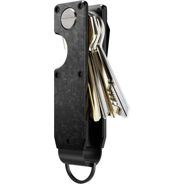 Luxury Forged Carbon Fiber Multicolor Smart Keyring Key Pouch Holder for Business Gift Holding 1-5 Keys Compact Case