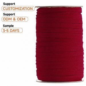Cinta Elástica Plana Roja Vino de 6mm (1/4 de Pulgada) y 55 Yardas, Resistente y Elástica para Coser Pantalones, Ropa, Bandas para el Cabello y Manualidades DIY - Product Image 1