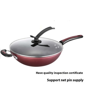 Hot New kim cương không dính Chảo Pan Chảo sắt với nắp cho nhà hoặc kinh doanh cho <span class=keywords><strong>gas</strong></span> hoặc bếp cảm ứng Phong cách Trung Quốc đồ nấu nướng - Product Image 5