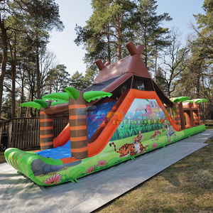 Parcours d'obstacles gonflable sur le theme de la jungle <b>inflatable</b> bounce house obstacle course for adults - Product Image 4