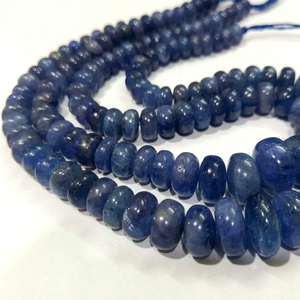 Perles Rondelles Lisses et Graduées en Tanzanite Bleue Naturelle Non Traitées 7-10mm - Product Image 1