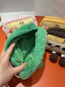 LABON Sac à crayons à fermeture éclair en peluche pour <span class=keywords><strong>sandwich</strong></span> Sac à crayons créatif à impression de dessins animés - Product Image 4