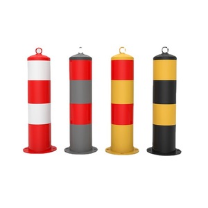 Poteaux de signalisation réfléchissants « Interdiction de stationnement » Q235, indice d'impact M50, installation par perçage, barrières anti-collision, poteaux fixes - Product Image 3