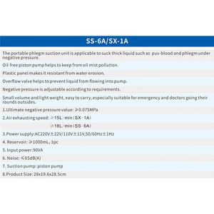 Appareil d'aspiration médicale Suche 6A, électrique, haute pression négative, faible bruit, pour soins à domicile - Product Image 5