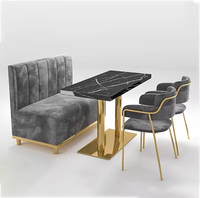 Tables et chaises de restaurant en acier inoxydable doré de luxe sur mesure pour restaurants commerciaux