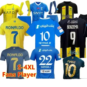 23/24 Neymar Jr Al Nassr Fc Ronaldo Voetbalshirts Mannen Kids Kital Hilal Uniform Cr7 Boys Football Shiirte Benzema Fans Speler