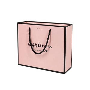 Biểu Tượng Tùy Chỉnh Quần Áo Sang Trọng Bao Bì Cửa Hàng Quà Tặng Màu Hồng Túi Giấy Với Xử Lý - Product Image 3