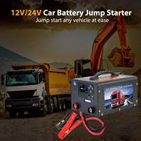 Penguat baterai portabel 42000mAh, Starter lompat truk tugas berat dengan lampu LED 12V/24V 3000A arus puncak untuk sepeda motor