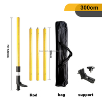 Poteau de niveau laser télescopique réglable de 9.84 pieds/3 m avec adaptateur fileté de 5/8 "-11 et poteau de support laser à montage de 1/4"-20