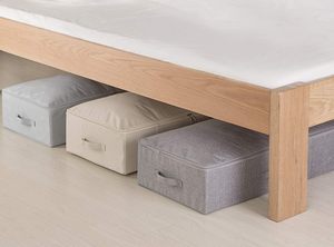 Boîte de <span class=keywords><strong>rangement</strong></span> <span class=keywords><strong>plate</strong></span> pliable carrée en non-tissé, grande et moderne, pour sous le lit, pour usage domestique, pour vêtements et couettes, transfrontalière - Product Image 5