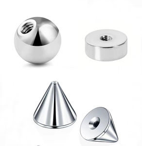 Reemplazos de acero inoxidable Piercing Joyería Rosca interna Bolas de acero quirúrgico Spike Cone Top Tornillo plano en accesorios - Product Image 1