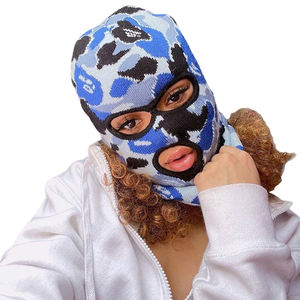 Masque de ski tricoté à trois trous, cagoule tricotée en <span class=keywords><strong>laine</strong></span>, masque de ski complet pour fête d'halloween, masque de camouflage - Product Image 6