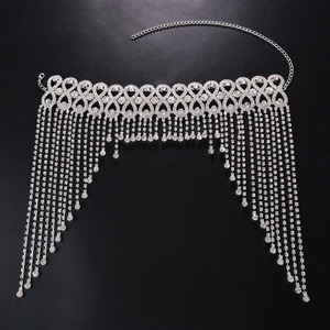 Diadema con Borlas de Cristales Brillantes, Cadena <span class=keywords><strong>para</strong></span> la Cabeza con Borlas de Cristal Plateado <span class=keywords><strong>para</strong></span> <span class=keywords><strong>Bodas</strong></span>, Bailes de Graduación, Concursos de Belleza y Fiestas - Product Image 3