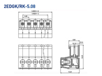 Connecteur de bornier enfichable en laiton PA66 de 5,08 mm, 10 A, 300 V, borniers enfichables 2P-24P, 28-12 AWG