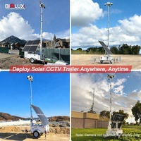 Torre de Vigilancia Móvil con Energía Solar, Certificación CE, Mástil de 7M, IA Inteligente, Tarjeta SD, Resistente a la Intemperie, Visión Nocturna, para Obras de Construcción