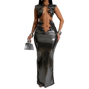 <b>Sexy</b> Women's Solid Color Sleeveless Top Long Skirt Lace Hollow 2 Piece <b>Set</b> Fashion - Product Image 5