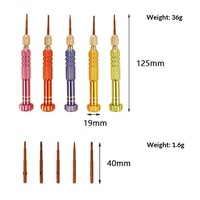 Jeu de tournevis de précision magnétique 5-en-1 avec poignée codée par couleur pour la réparation de téléphones portables, d'ordinateurs portables et d'électronique, personnalisable OEM