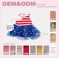 Vêtements pour poupées de 18 pouces OEM ODM, débardeur rayé sans manches pour le 4 juillet, jupe tutu en tulle bleu à sequins étoiles, pour poupée American Girl de 18 pouces