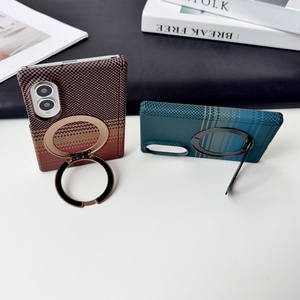 Luxury Carbon Fiber Texture Magnetic Phone Case for Samsung Z Fold 8 Ultra 7 With 360° Metal Ring Stand Slim <b>PC</b> Shockproof Cover - Product Image 6