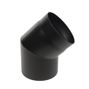 Coude de <span class=keywords><strong>tuyau</strong></span> de poêle à bois simple paroi 6 pouces noir en acier au carbone - Product Image 1
