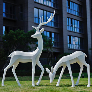 Escultura Abstracta de Ciervo en Fibra de Vidrio, Decoración de Jardín para Exteriores, Figura de Animal para Montar en el Suelo, Arte Animal - Product Image 3