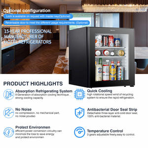 Congélateur électrique portable à absorption compacte <span class=keywords><strong>60L</strong></span> Réfrigérateur commercial à porte en verre unique pour hôtel, voiture, usage domestique alimenté - Product Image 2