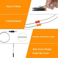 2-Pack tahan air aluminium Aloi Probe Daging Kualitas Makanan kaca kompatibel Digital hipersyntes termometer tampilan aplikasi tidak ada