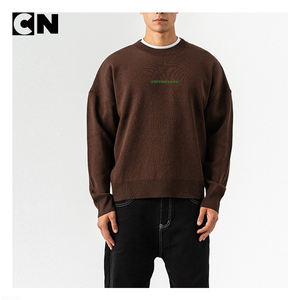 Suéter de Invierno para Hombre, Tejido de Punto, 100% Acrílico, Talla Grande, con Logotipo Personalizado de Fábrica con Certificación GRS, Bordado Frontal y Estampado Gráfico en la Espalda - Product Image 3