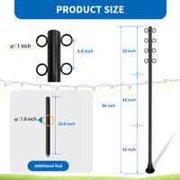 Jh-mech — poteau de voile d'ombrage, support réglable en acier inoxydable et métal galvanisé, pour le jardin